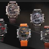 Стилен мъжки часовник NAVIFORCE с аналогов и дигитален LCD дисплей , снимка 3 - Мъжки - 20217548
