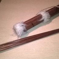 Стрели комплект с кобур от бамбук-58см-внос швеицария, снимка 2 - Антикварни и старинни предмети - 17103527