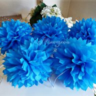 Топки от тишу хартия за украса - светло и тъмно синьо, снимка 4 - Декорация за дома - 16188004