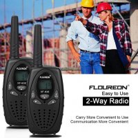 Комплект FLOUREON 8 Канално Walkie Talkie UHF400-470MHz Двупосочна Радиостанция 5 KM Interphone PMR, снимка 2 - Аудиосистеми - 26075858
