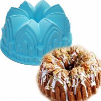 Корона Замък голяма силиконова форма за кекс сладкиш незалепваща, снимка 2 - Форми - 19139730