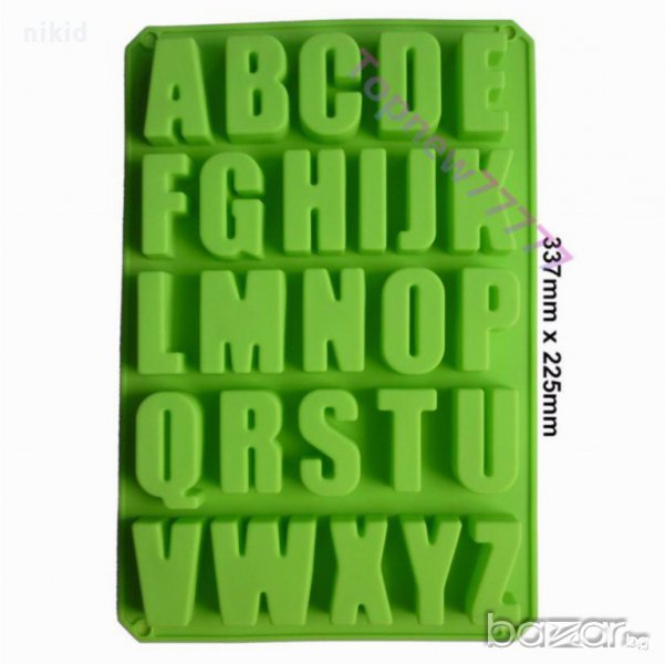 Главни огромни букви азбука латиница латински силиконов молд форма украса фондан гипс сапун шоколад, снимка 1