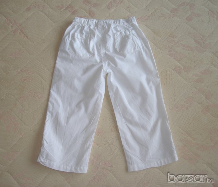 Бял панталон за момиченце, 098 см. , снимка 1