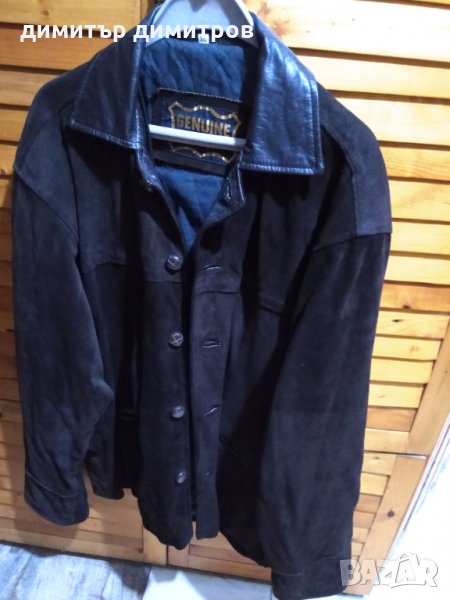Мъжко кожено яке набук, снимка 1
