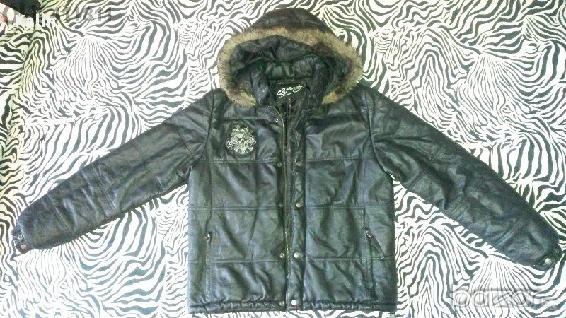 Великолепна Кожена шуба Ed hardy , снимка 1