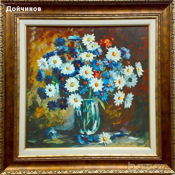 Картина с цветя, рамкирана, снимка 1