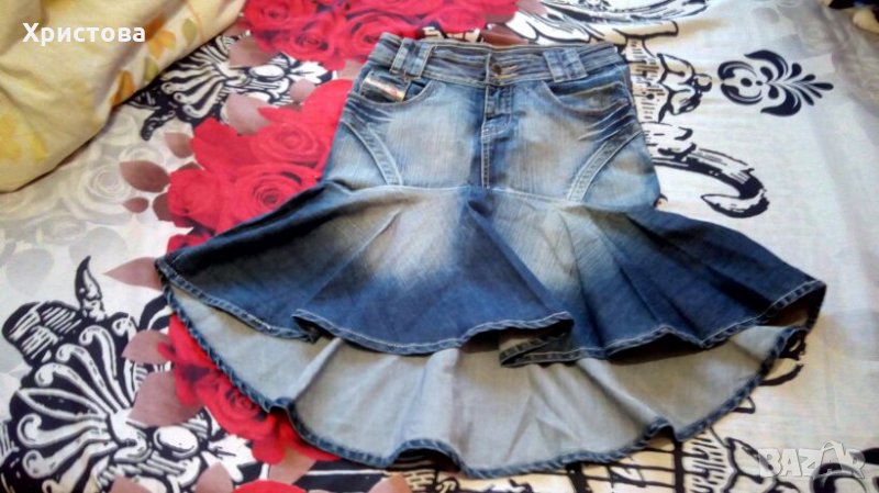 Дънкова асиметрична пола Miss Chic, снимка 1