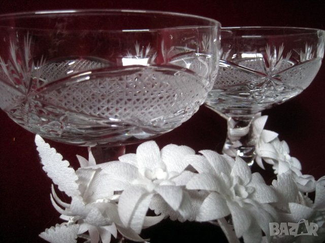 Обредни чаши за сватба, кристални ритуални бокали за младоженци, снимка 2 - Чаши - 21789255