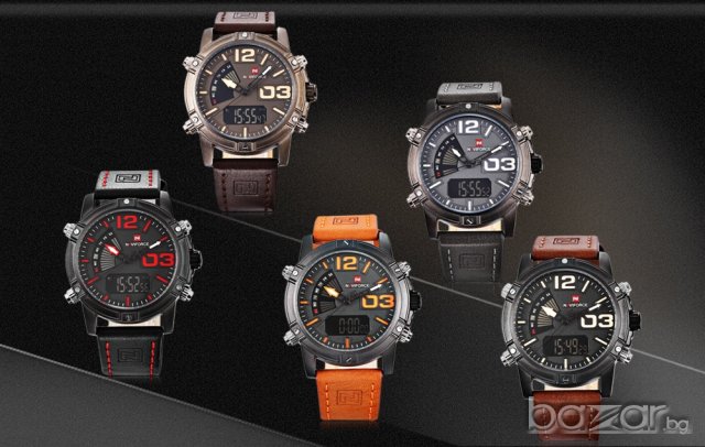 Стилен мъжки часовник NAVIFORCE с аналогов и дигитален LCD дисплей , снимка 3 - Мъжки - 20217548
