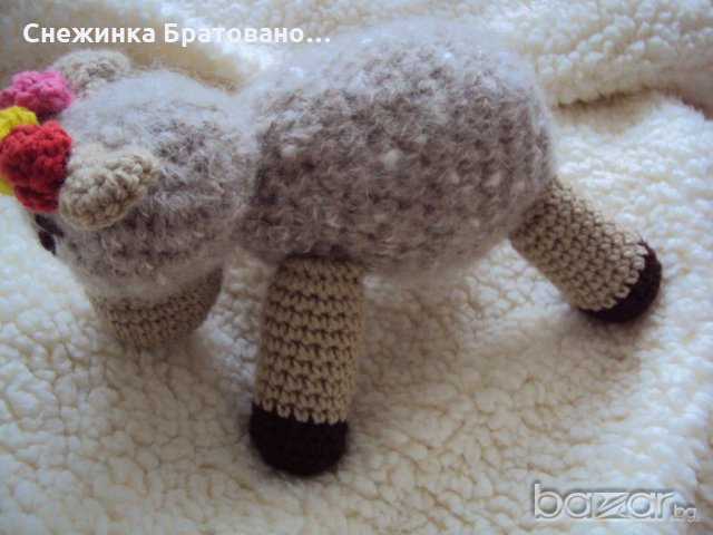 Ръчно плетена играчка - Овца, снимка 3 - Кукли - 21169599