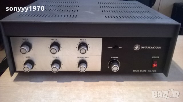 monacor pa-1125 solid state amplifier-внос франция, снимка 1 - Ресийвъри, усилватели, смесителни пултове - 23919362