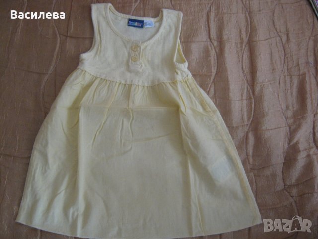 Жълта бебешка лятна рокля, размер 86-92