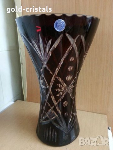 кристална ваза цветен червен кристал , снимка 3 - Антикварни и старинни предмети - 25671949