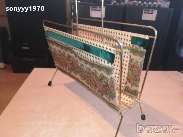 поставка за вестници-в златисто-метал и плат-внос швеицария, снимка 9 - Антикварни и старинни предмети - 21151180