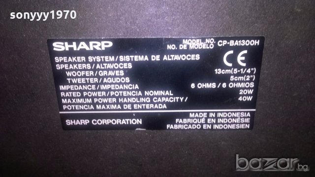 sharp cp-ba1300h/40w/6ohm-30х22х21см-внос швеицария, снимка 11 - Тонколони - 18824003
