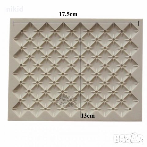 3D Голяма дамаска релефни квадрати силиконов молд борд за торта украса с фондан