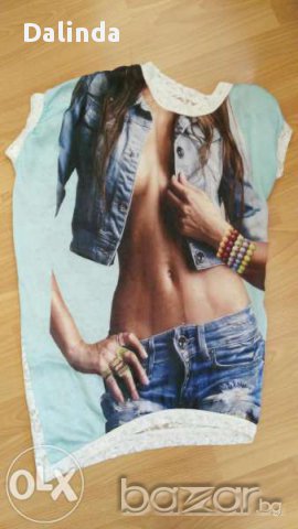 Туника/блуза с дантелен гръб, снимка 2 - Туники - 11785282