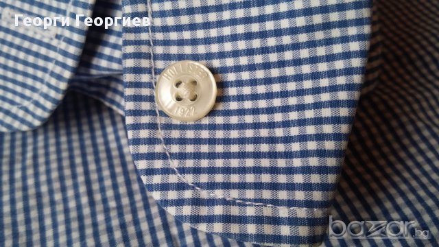 Мъжка риза Holister/Холистър, 100% оригинал, прекрасен син цвят, високо качество на използваните мат, снимка 9 - Ризи - 17619351