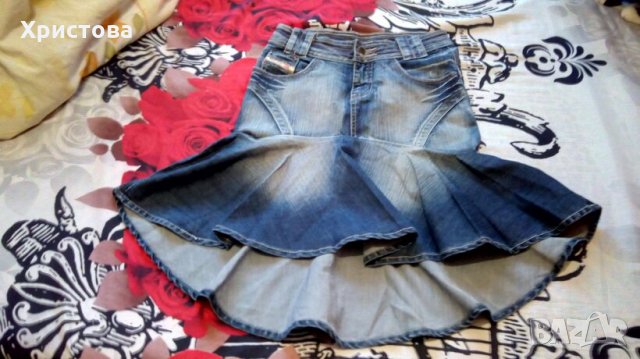 Дънкова асиметрична пола Miss Chic, снимка 1