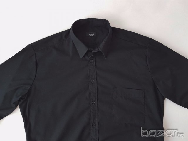 Черна мъжка риза Elite, М размер, снимка 9 - Ризи - 17956333