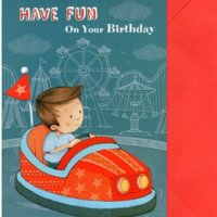 Картичка с количка за Рожден ден с плик (различни цветове), снимка 3 - Други - 22687264