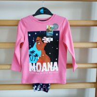Чисто нова детска памучна пижама Moana от Asda George, размер 1.5-2г, 2-3г