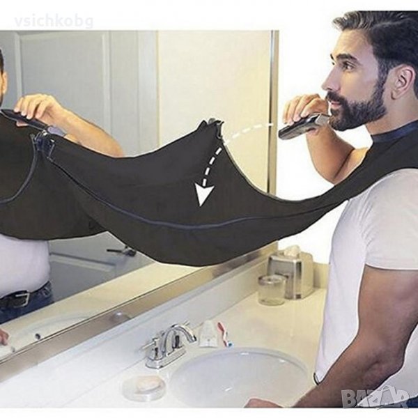 Водоустойчив плат за събиране подстригана коса брада мустаци + вендузи, снимка 1