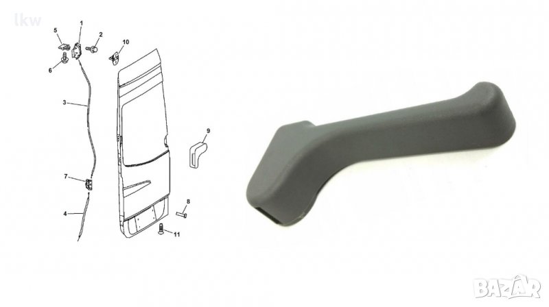 Дръжка за врата задна вътрешна за Volkswagen Crafter 2006.6-, снимка 1