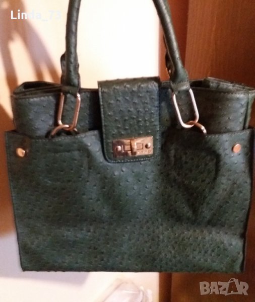 Дам.чанта-"Orsay"-/ест.щраусова кожа/-тъм.зелен. Закупена от Италия., снимка 1