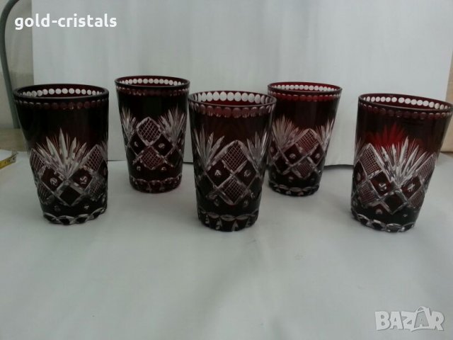 кристални чаши цветен кристал 