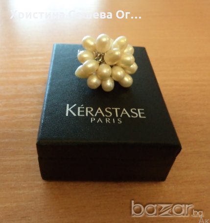 Пръстен с естествено култивирани перли