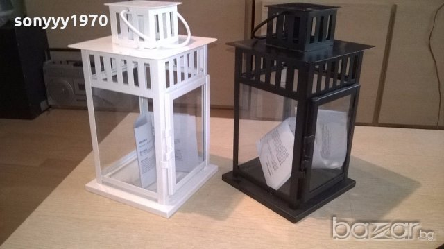 Красив черен/бял фенер с размери 30х15х15см-нов, снимка 7 - Антикварни и старинни предмети - 18623310