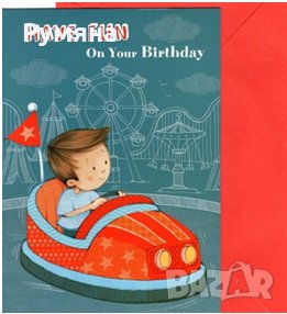 Картичка с количка за Рожден ден с плик (различни цветове), снимка 3 - Други - 22687264