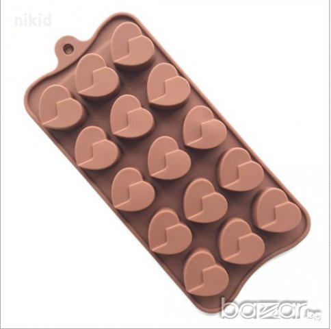 Разполовени сърца сърце силиконов молд форма бонбони шоколад желирани украса декорация торта глина с