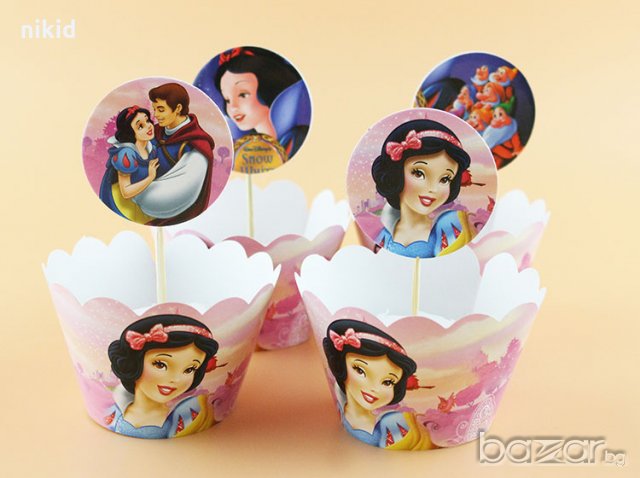 Снежанка и седемте джуджета топери и кошнички украса декорация за мъфини кексчета торта и парти
