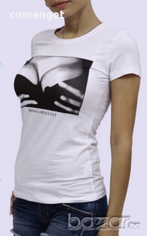 ПРОМО ЦЕНА!Дамска тениска MONICA BELLUCCI с D&G дизайн! Бъди различна поръчай с твоя идея!, снимка 1 - Тениски - 8689411