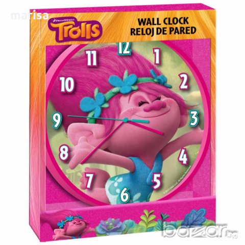 Стенен часовник тролчета принцеса Попи, Trolls -1019, снимка 1 - Детски - 18854575