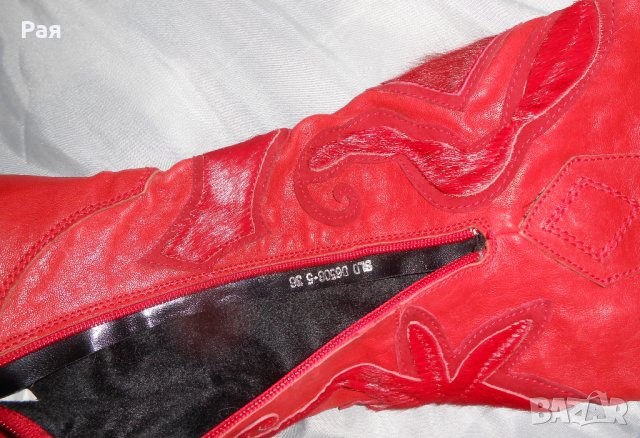 Елегантни ботуши Fiorelli червени кожа и кожа  от пони , снимка 12 - Дамски ботуши - 23847697