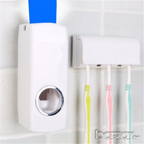 Комплект автоматичен диспенсър за паста за зъби и четка за зъби за баня с високо качество, снимка 10 - Други стоки за дома - 20601119