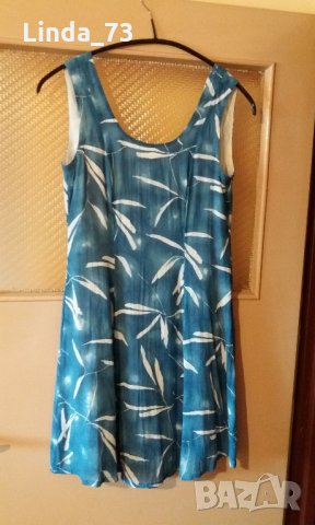 Дам.рокля-"Evelin Brandt"-/вискоза/-цвят-синя+бяло. Закупена от Германия., снимка 10 - Рокли - 22028691