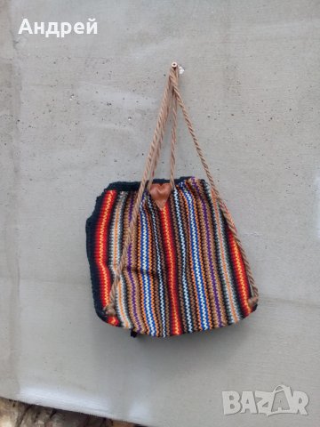 Стара плетена раница,раничка #2, снимка 3 - Антикварни и старинни предмети - 25076776