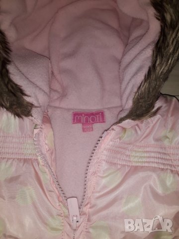 Детско зимно розово яке за момиче марка Minoti, снимка 3 - Бебешки якета и елеци - 23624078