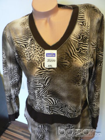 Avalanche XL-XXL тигрова дамска блуза дълъг ръкав тигрови женски блузи дълги ръкави