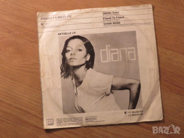 малка грамофонна плоча - Diana Ross - Upside down  - изд.80те г., снимка 2 - Грамофонни плочи - 24965674