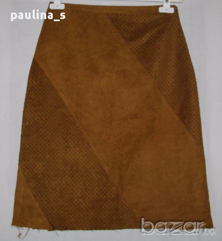 Асиметрична офис пола от велур , снимка 4 - Поли - 18136379