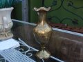 Масивна гравирана бронзова ваза , снимка 1 - Вази - 22785124