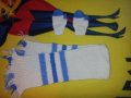 Бебешки комплект ръкавички и шал ръчно плетени, снимка 1 - Шапки, шалове и ръкавици - 22968253