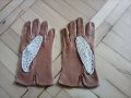 Vintage дамски ръкавици естествена кожа и памук, снимка 2