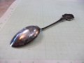 Лъжичка с герб стара малка сребърна - 10,9 гр., снимка 7