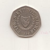 +Cyprus-50 Cents-1994-KM# 66-Abduction of Europa+, снимка 2 - Нумизматика и бонистика - 18115171
